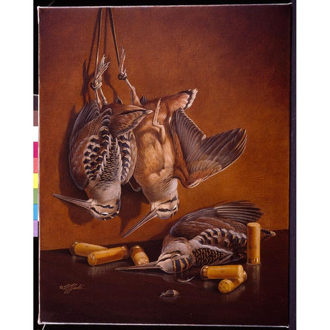 Three Bird Limit Black Modern Wood Framed Art Print by Goebel, Wilhelm