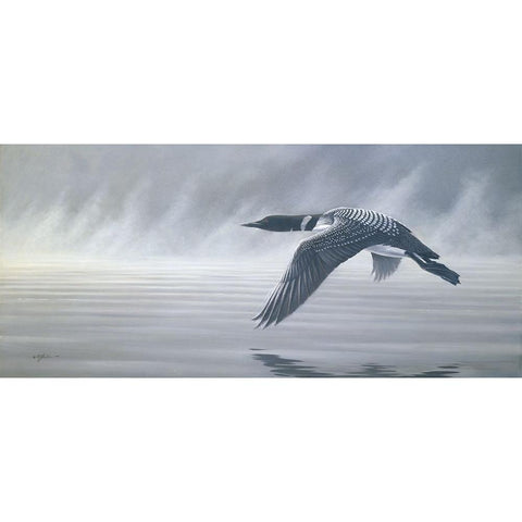 Misty Flight Gold Ornate Wood Framed Art Print with Double Matting by Goebel, Wilhelm