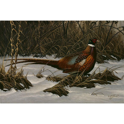 Walking Through Winter White Modern Wood Framed Art Print by Goebel, Wilhelm