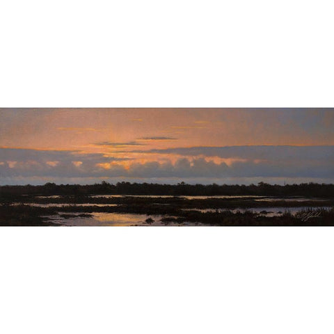 Assateague Sunset 2 Black Modern Wood Framed Art Print with Double Matting by Goebel, Wilhelm