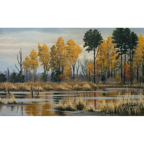 Autumn at Prime Hook White Modern Wood Framed Art Print by Goebel, Wilhelm