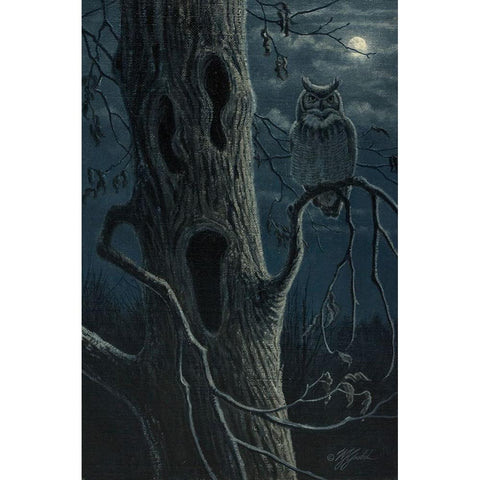 Boo Tree White Modern Wood Framed Art Print by Goebel, Wilhelm