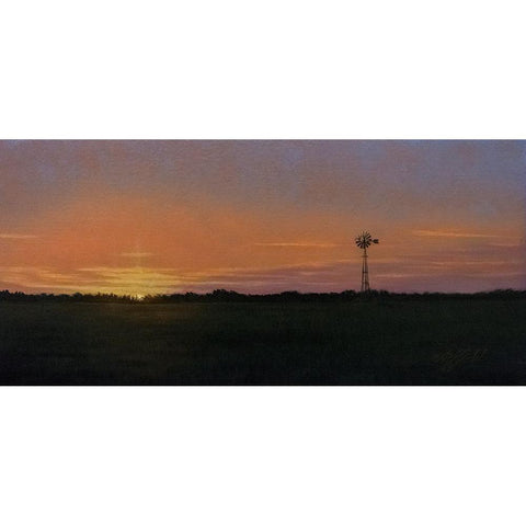 Days End Gold Ornate Wood Framed Art Print with Double Matting by Goebel, Wilhelm