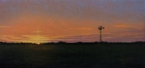 Days End White Modern Wood Framed Art Print with Double Matting by Goebel, Wilhelm