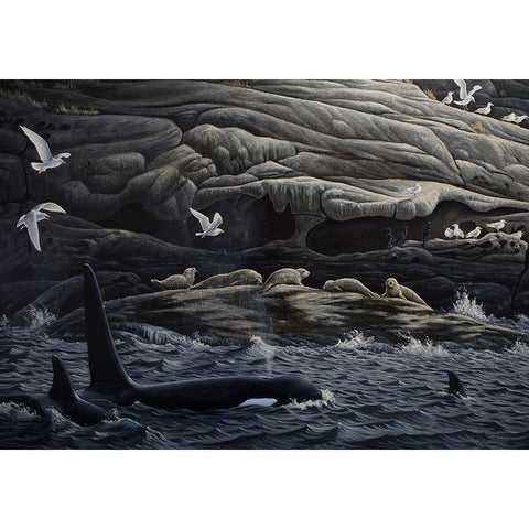 Gabriola Island Gathering Black Modern Wood Framed Art Print with Double Matting by Goebel, Wilhelm