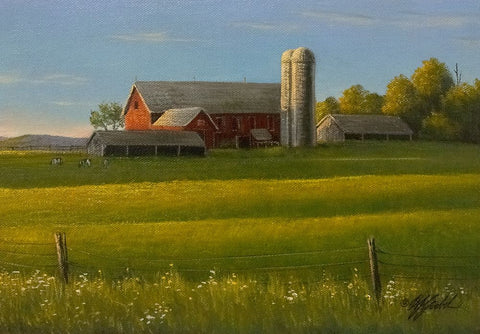 Lancaster County Farm Black Ornate Wood Framed Art Print with Double Matting by Goebel, Wilhelm
