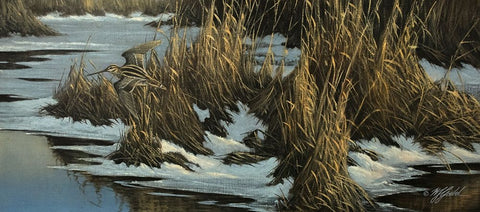 Snipe Flight Black Ornate Wood Framed Art Print with Double Matting by Goebel, Wilhelm