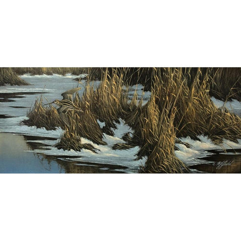 Snipe Flight Gold Ornate Wood Framed Art Print with Double Matting by Goebel, Wilhelm