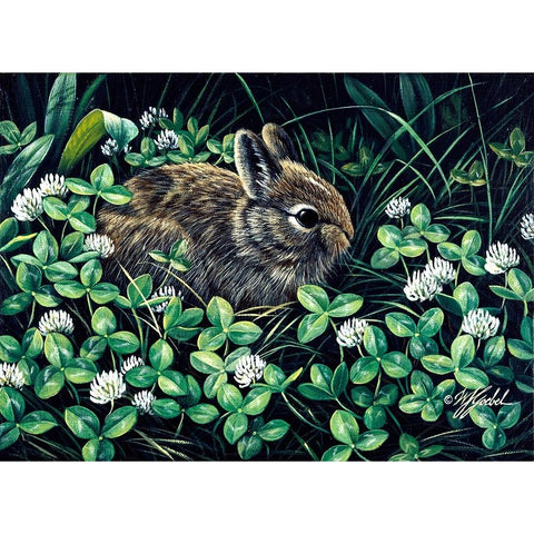 In Clover Black Modern Wood Framed Art Print with Double Matting by Goebel, Wilhelm