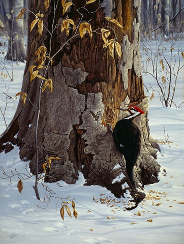 Working The Base White Modern Wood Framed Art Print with Double Matting by Goebel, Wilhelm