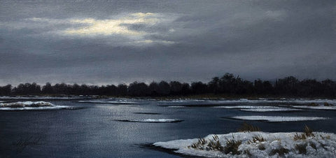 Frozen Marsh Black Ornate Wood Framed Art Print with Double Matting by Goebel, Wilhelm