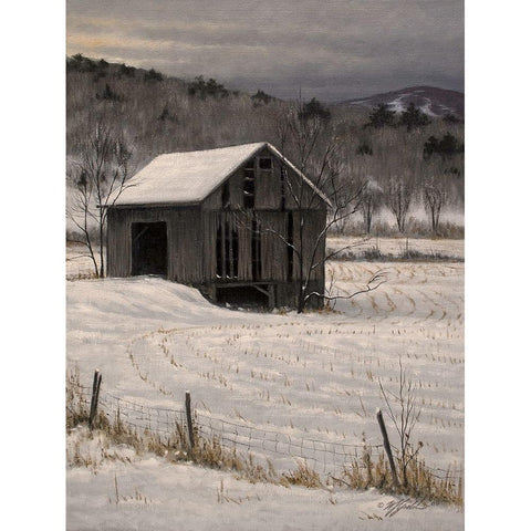 Roadside Barn White Modern Wood Framed Art Print by Goebel, Wilhelm