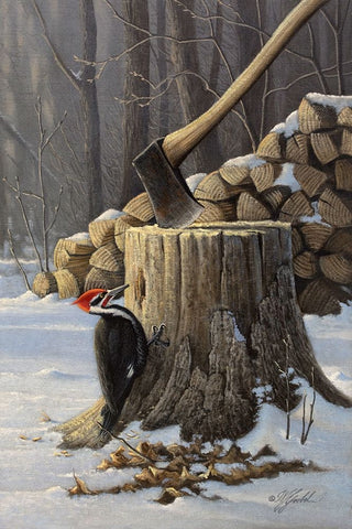 Stump Grinder Black Ornate Wood Framed Art Print with Double Matting by Goebel, Wilhelm