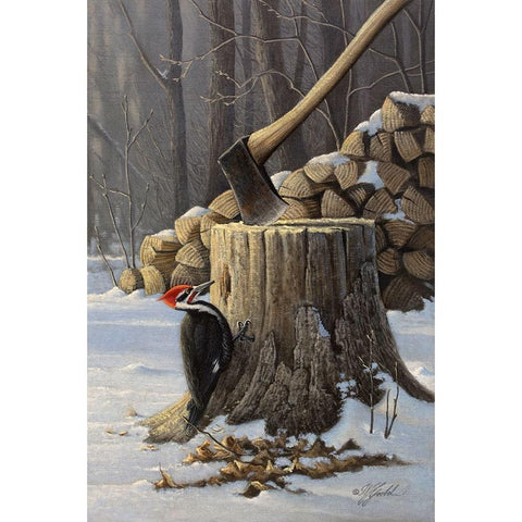 Stump Grinder Black Modern Wood Framed Art Print by Goebel, Wilhelm