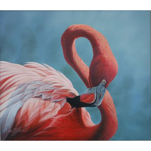 Figure 8 - Flamingo Gold Ornate Wood Framed Art Print with Double Matting by Goebel, Wilhelm