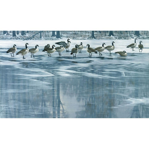 Midwinter Thaw Gold Ornate Wood Framed Art Print with Double Matting by Goebel, Wilhelm