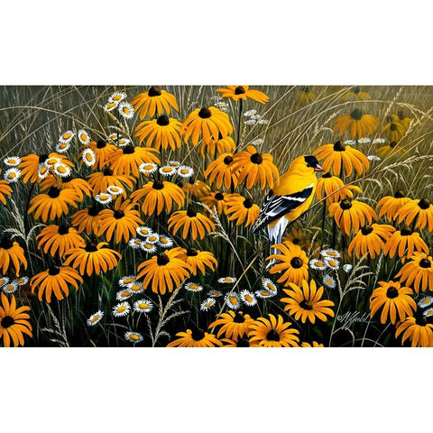 Summer Gold Black Modern Wood Framed Art Print by Goebel, Wilhelm