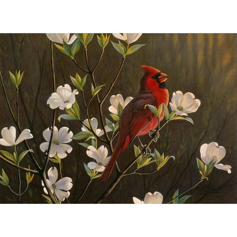 Spring Cheer Black Modern Wood Framed Art Print with Double Matting by Goebel, Wilhelm