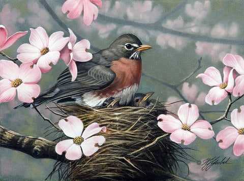 Mothers Day 2 Black Ornate Wood Framed Art Print with Double Matting by Goebel, Wilhelm