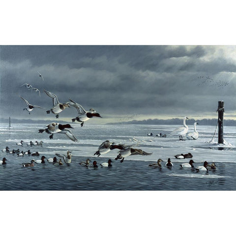 Choptank Gathering White Modern Wood Framed Art Print by Goebel, Wilhelm