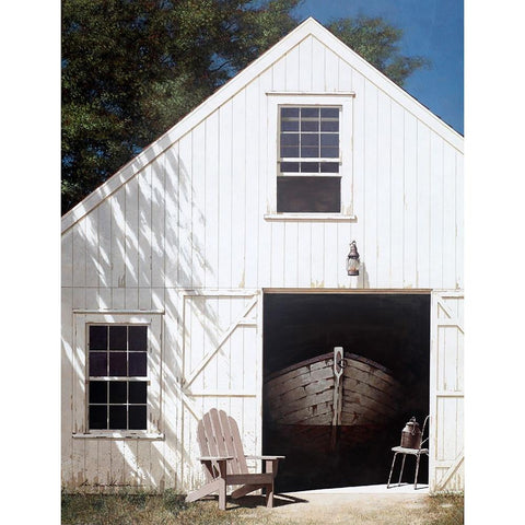 The Barn Black Modern Wood Framed Art Print with Double Matting by Lu, Zhen-Huan