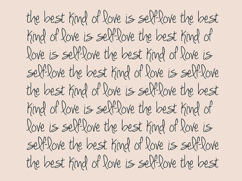 Self Love White Modern Wood Framed Art Print with Double Matting by Adebowale