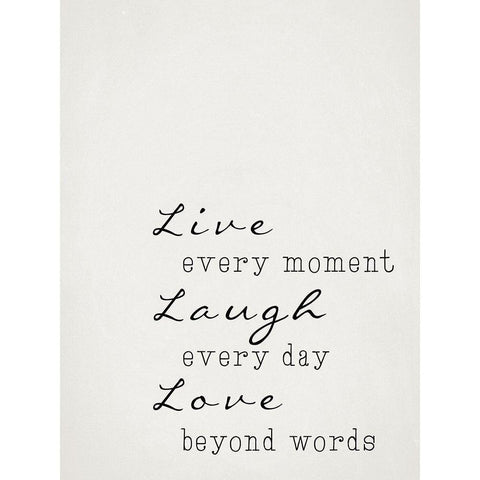 Live Laugh Love Black Modern Wood Framed Art Print with Double Matting by Adebowale