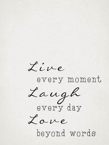 Live Laugh Love White Modern Wood Framed Art Print with Double Matting by Adebowale