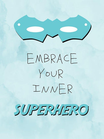 Inner Superhero 1 Black Ornate Wood Framed Art Print with Double Matting by Adebowale