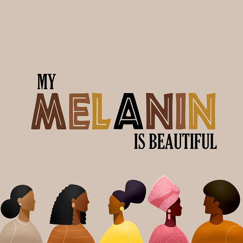 My Melanin Is Beautiful White Modern Wood Framed Art Print by Adebowale