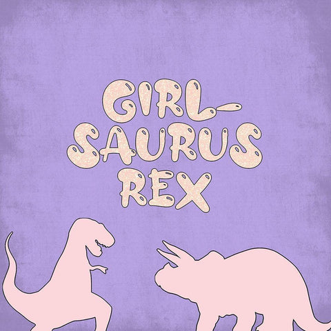 Girlsaurus Rex Black Ornate Wood Framed Art Print with Double Matting by Adebowale