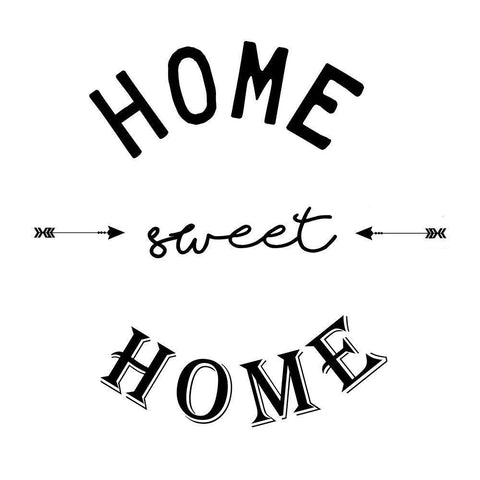 Home Sweet Home White Modern Wood Framed Art Print with Double Matting by Adebowale