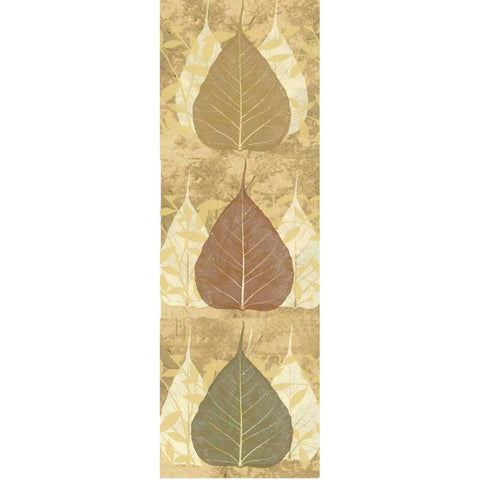 Tree Leaves 3 Gold Ornate Wood Framed Art Print with Double Matting by DAmico, Angela