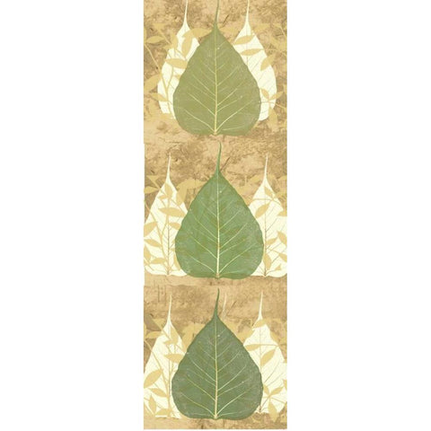 Tree Leaves 1 Black Modern Wood Framed Art Print with Double Matting by DAmico, Angela