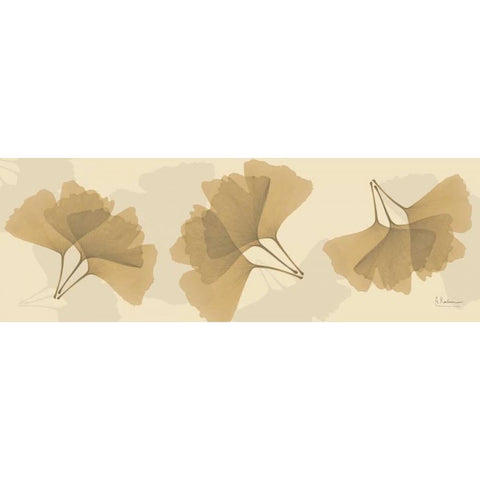 Leaves Tan on Beige 2 White Modern Wood Framed Art Print by Koetsier, Albert