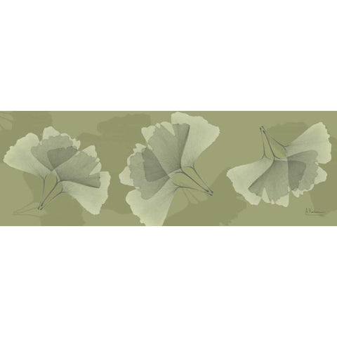 Leaves on Green 2 Gold Ornate Wood Framed Art Print with Double Matting by Koetsier, Albert