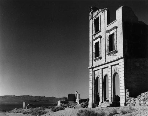 Rhyolite Nevada Black Ornate Wood Framed Art Print with Double Matting by Koetsier, Albert