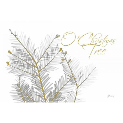 O Christmas Evergreen Gold Ornate Wood Framed Art Print with Double Matting by Koetsier, Albert