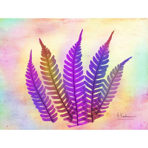 Retroluxed Fern White Modern Wood Framed Art Print by Koetsier, Albert