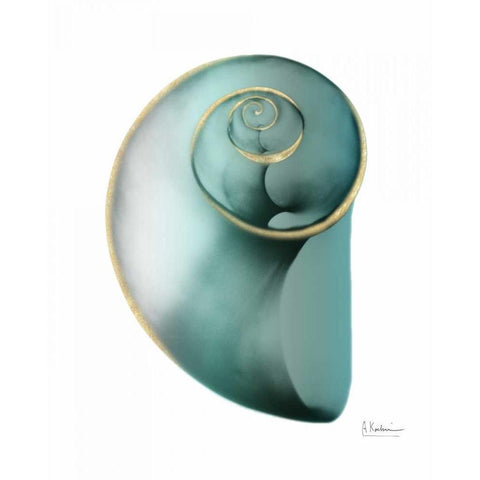 Shimmering Snail 2 White Modern Wood Framed Art Print by Koetsier, Albert