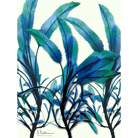 Azure Embrace 2 White Modern Wood Framed Art Print by Koetsier, Albert