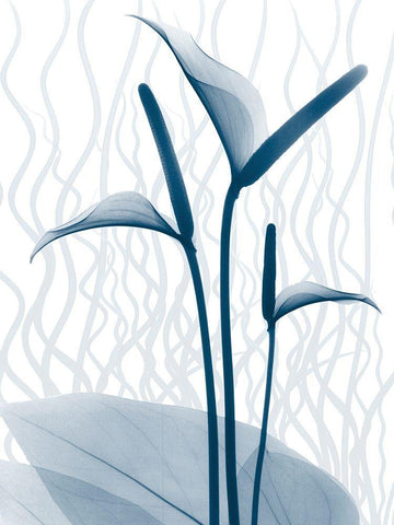 Blue Dawn 1 White Modern Wood Framed Art Print with Double Matting by Koetsier, Albert