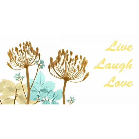 Live Laugh Love Gold Ornate Wood Framed Art Print with Double Matting by Koetsier, Albert