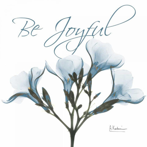 Be Joyful Oleander White Modern Wood Framed Art Print by Koetsier, Albert