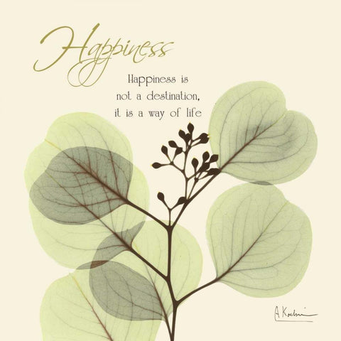 Happiness Eucalyptus L294 White Modern Wood Framed Art Print by Koetsier, Albert