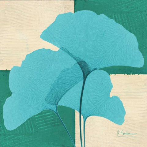 Gingko E97 White Modern Wood Framed Art Print by Koetsier, Albert