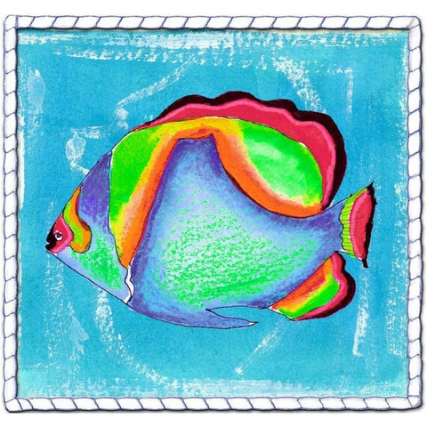 Beach Front Butterfly Fish White Modern Wood Framed Art Print by Ormsby, Anne