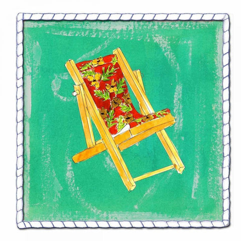 Beach Chair White Modern Wood Framed Art Print by Ormsby, Anne