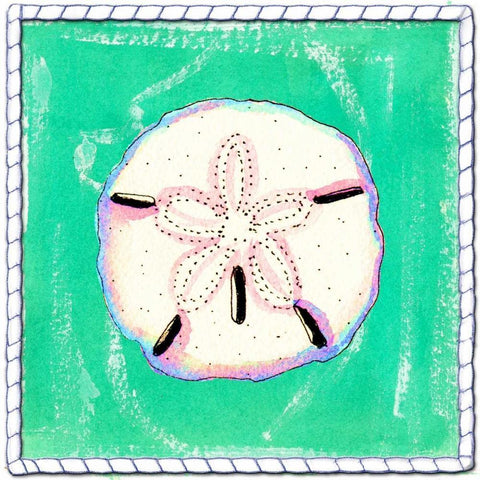 Beach Sandollar Black Ornate Wood Framed Art Print with Double Matting by Ormsby, Anne