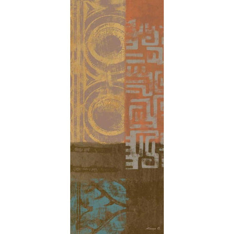 African Panel 3 Black Modern Wood Framed Art Print by Saunders, Alonzo